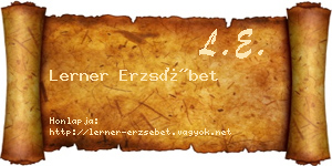 Lerner Erzsébet névjegykártya